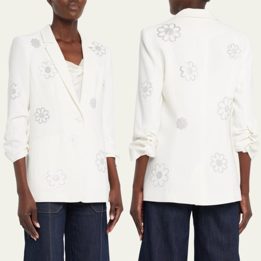Cinq à Sept White Floral Blazer